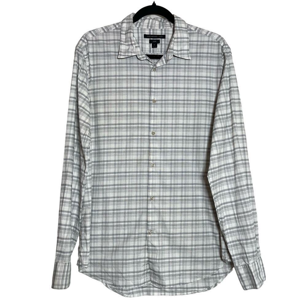 John Varvatos Star U.S.A Lux Plaid Long Sleeve Button Up Shirt Men's Medium